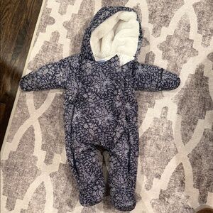 Jacadi Navy Floral Kids One Piece Footie